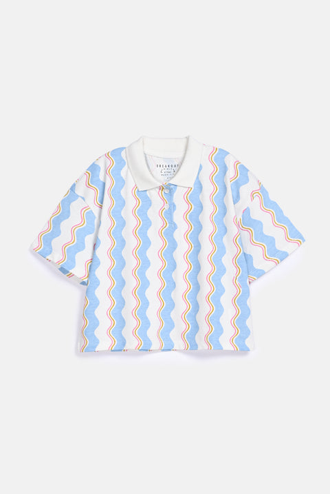 GIRLS BOXY PRINTED POLO