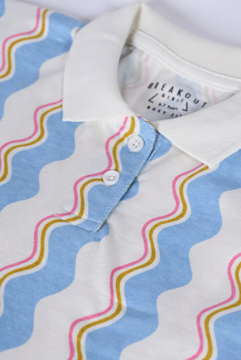 GIRLS BOXY PRINTED POLO