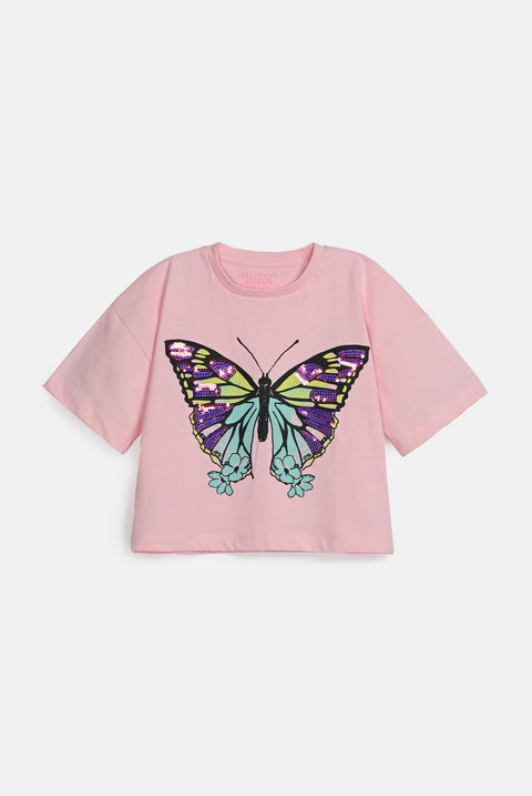 GIRLS BOXY EMBELLISHED T-SHIRT