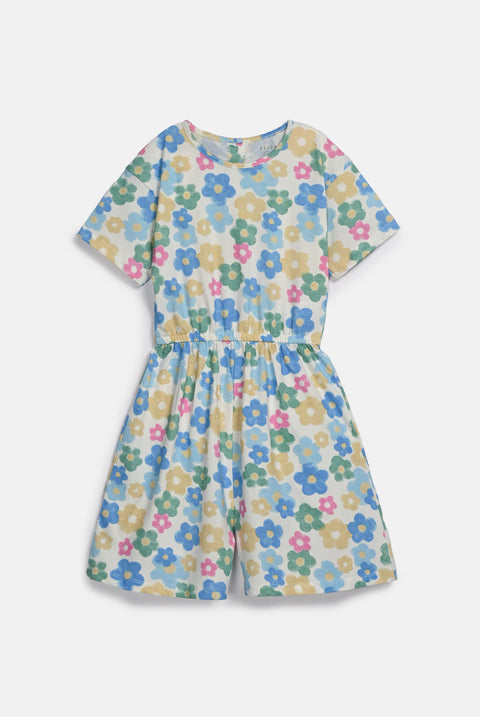 GIRLS FLORAL PRINTED PLAYSUIT