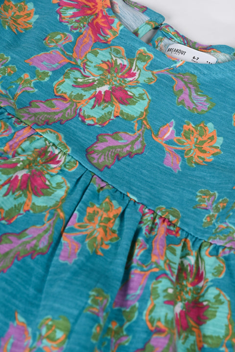 GIRLS FLORAL PRINTED DRESS