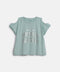 GIRLS COLD SHOULDER FOIL GRAPHIC T-SHIRT