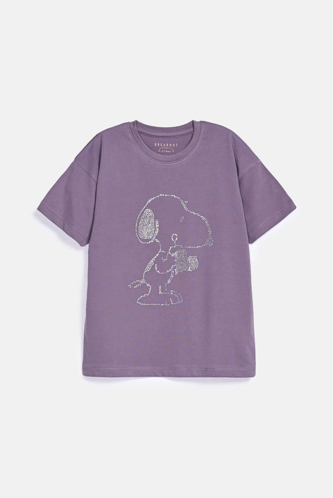GIRLS SNOOPY EMBELLISHED T-SHIRT