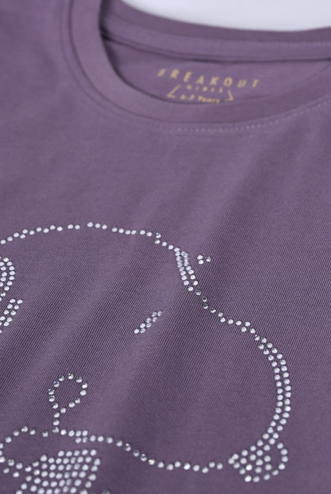 GIRLS SNOOPY EMBELLISHED T-SHIRT