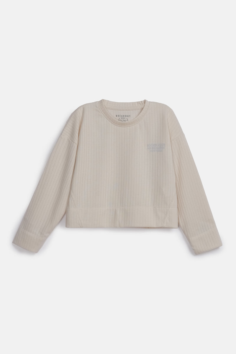 GIRLS BOXY SPECIAL KNIT T-SHIRT
