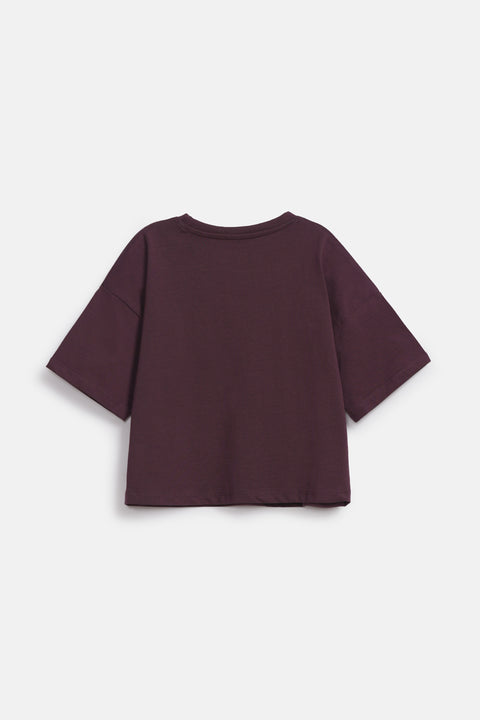 GIRLS BOXY TEXT GRAPHIC T-SHIRT