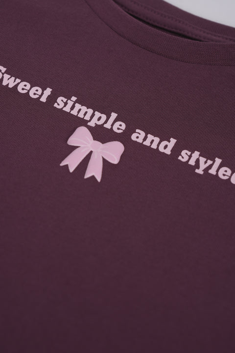 GIRLS BOXY TEXT GRAPHIC T-SHIRT