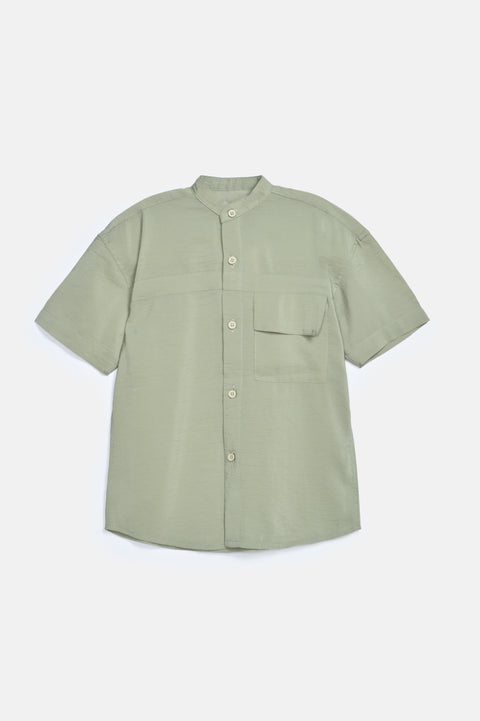 BOYS TEXTURED POCKET DETAIL SHIRT