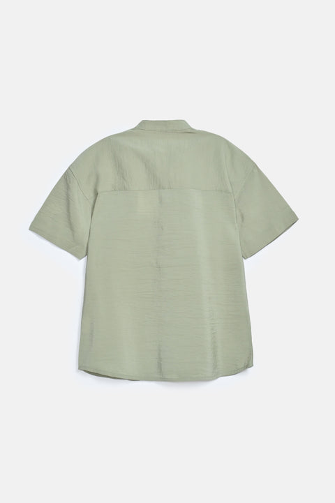 BOYS TEXTURED POCKET DETAIL SHIRT