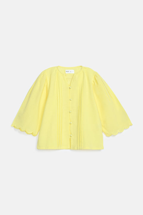 GIRLS EMBROIDERED PLEATED TOP