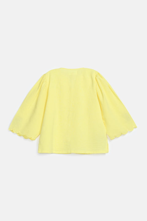 GIRLS EMBROIDERED PLEATED TOP