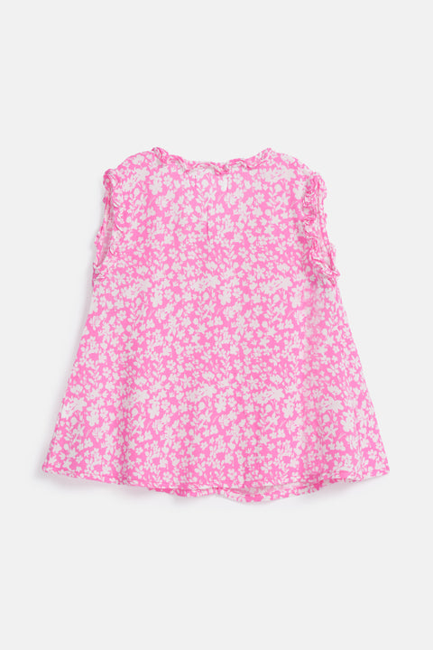 GIRLS PLEATED BUTTON DOWN TOP
