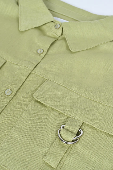 GIRLS LINEN BUTTON DOWN SHIRT