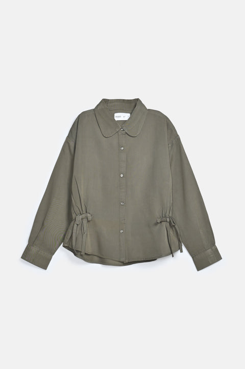 GIRLS BOWS DETAILED BUTTON DOWN SHIRT