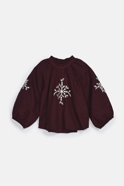 GIRLS FLORAL EMBROIDERED TOP