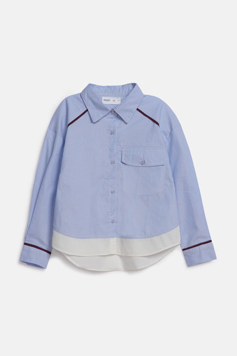 GIRLS STRIPERED BUTTON DOWN SHIRT