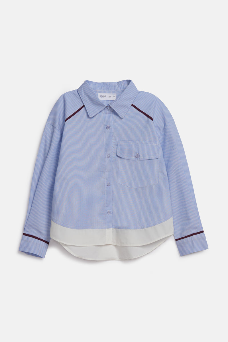 GIRLS STRIPERED BUTTON DOWN SHIRT