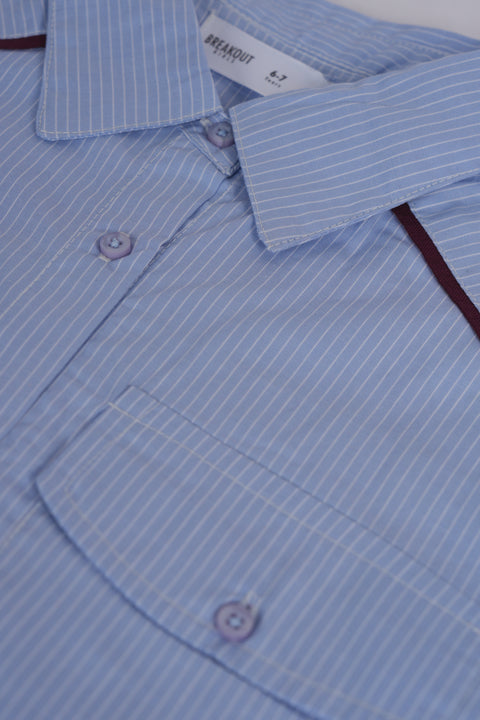 GIRLS STRIPERED BUTTON DOWN SHIRT