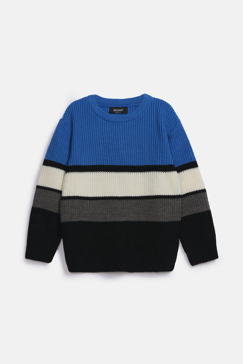 BOYS TURKISH ACRYLIC COLOR BLOCK SWEATER