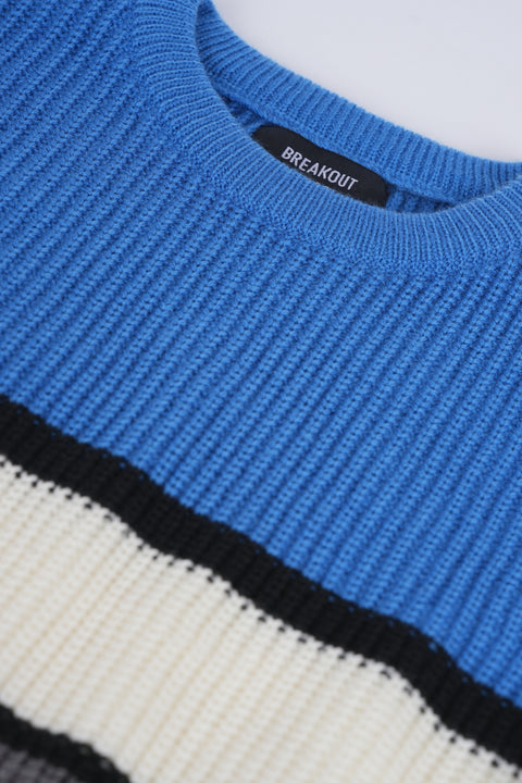 BOYS TURKISH ACRYLIC COLOR BLOCK SWEATER