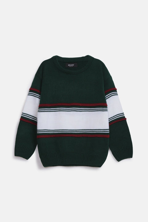 BOYS COLOR BLOCK TURKISH ACRYLIC SWEATER
