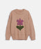 GIRLS CREW NECK FLOWER KNIT SWEATER