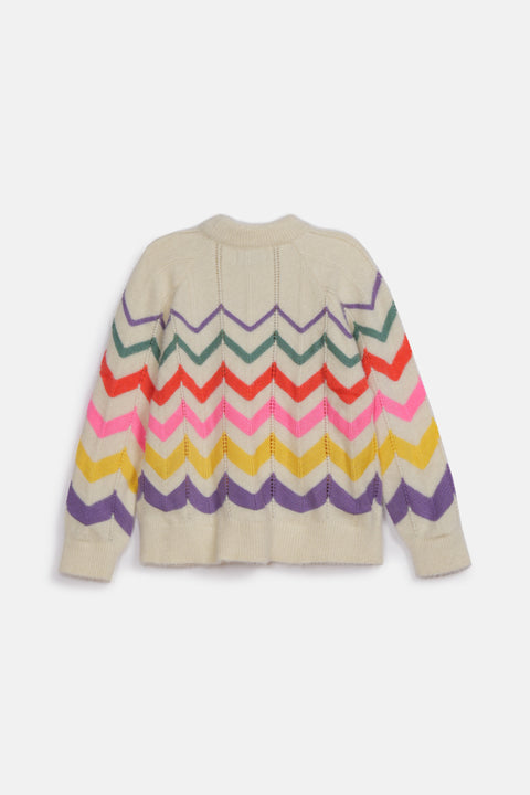 GIRLS CHEVRON JACQUARD SWEATERS
