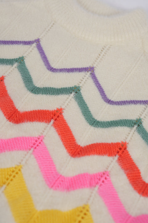 GIRLS CHEVRON JACQUARD SWEATERS