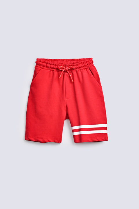 BOYS STRIPER PRINT KNIT SHORTS