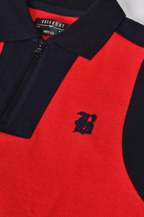 BOYS ZIP PLACKET POLO