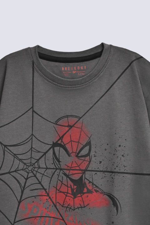 BOYS DROP SHOULDER SPIDER MAN PRINTED TEE