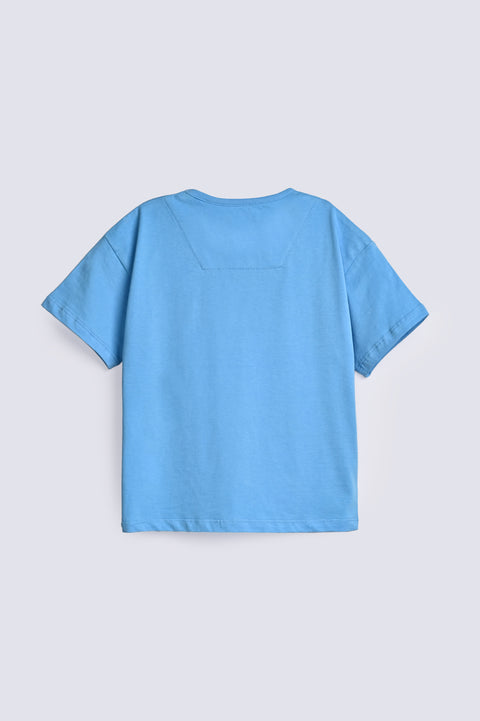 GIRLS DROP SHOULDER PRINTED T SHIRT