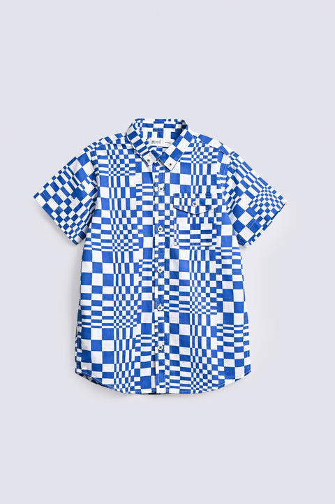 BOYS CHECKERED PRINTED SHIRT