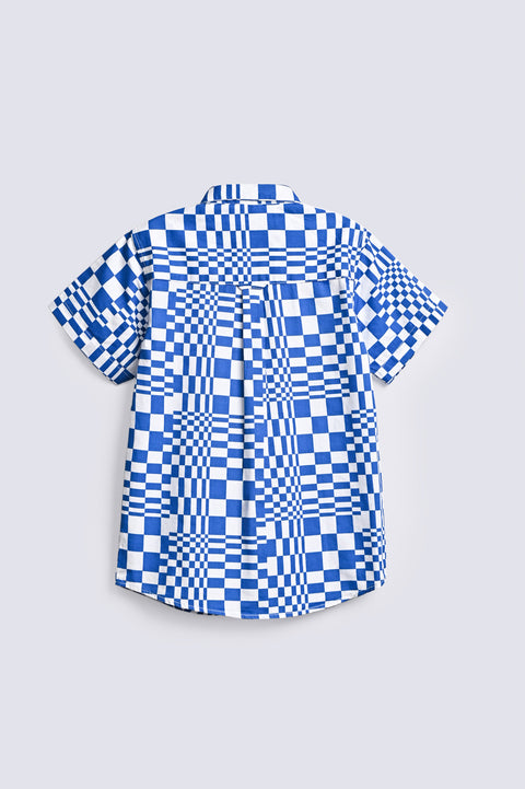 BOYS CHECKERED PRINTED SHIRT