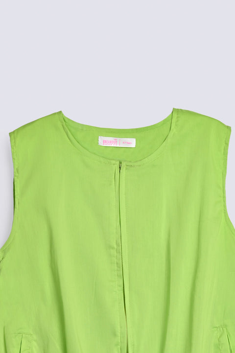 GIRLS BUBBLE HEM ZIPED TOP