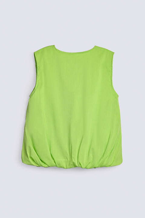 GIRLS BUBBLE HEM ZIPED TOP