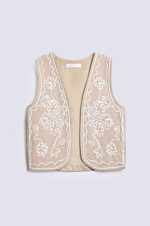 GIRLS PUFF PRINT WAISTCOAT