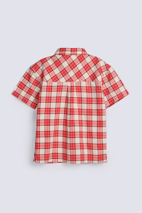 BOYS DROP SHOULDER CHECKERED SHIRT
