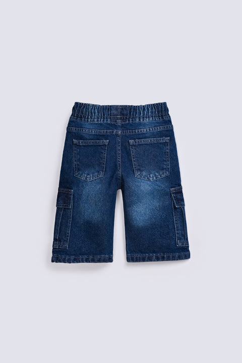 BOYS BERMUDA CARGO DENIM SHORTS
