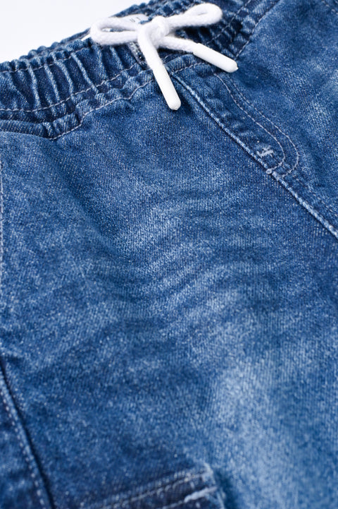 BOYS BERMUDA CARGO DENIM SHORTS