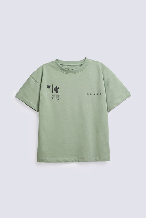 BOYS DROP SHOULDER PRINTED TEE