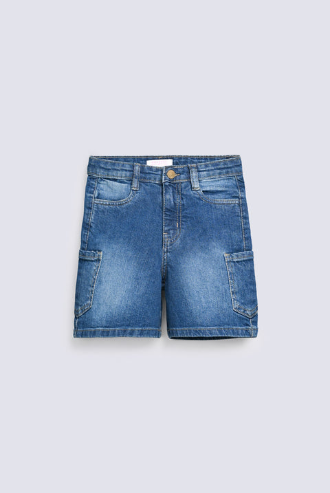 GIRLS CARGO DENIM SHORTS
