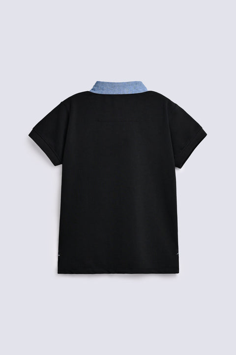 BOYS CONTRAST COLLAR POLO