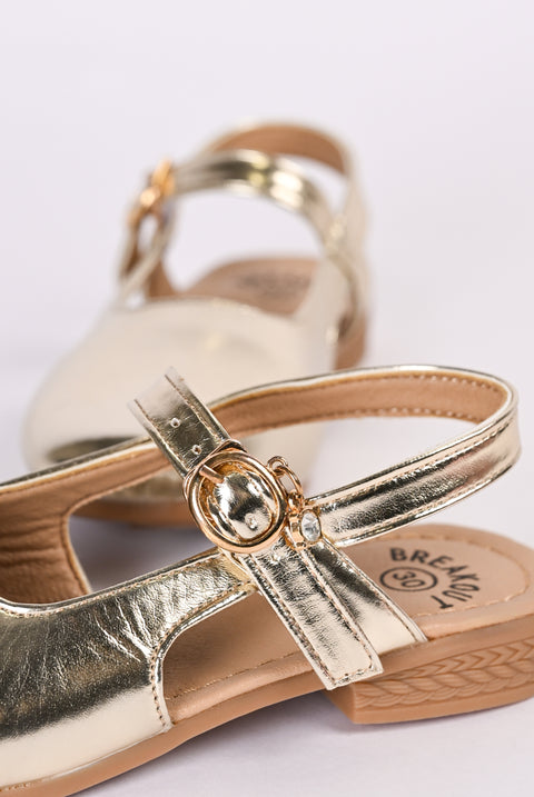 GIRLS METALLIC BALLET FLATS