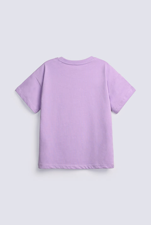 GIRLS DROP SHOULDER WITH BOW T SHIRT