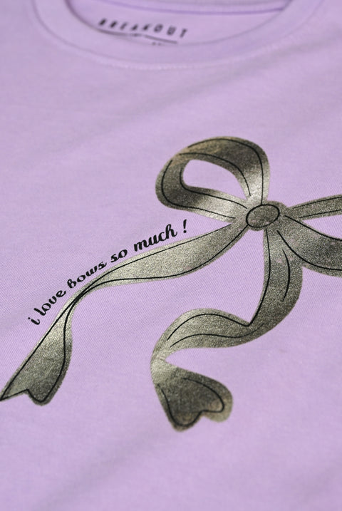 GIRLS DROP SHOULDER WITH BOW T SHIRT