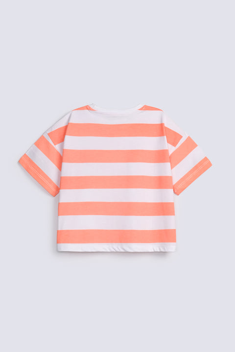 GIRLS STRIPERED BOXY T SHIRT