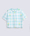 GIRLS BOXY CHECKERED T SHIRT