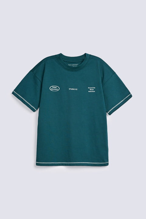 BOYS DROP SHOUDLER CONTRAST THREAD TEE