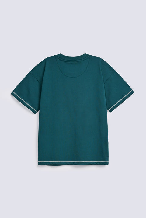 BOYS DROP SHOUDLER CONTRAST THREAD TEE